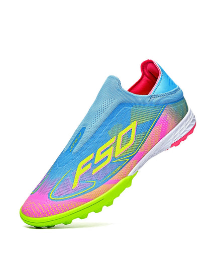 Professional TF Soccer Boots Unisex Youth Adult PU Fabric Upper Rubber Sole Non-slip Training Cleats