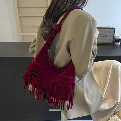 Fringed Interior Compartment Tote Bags Sewing Thread Large Capacity 2024 Hot Sale Bags for Women Zipper Pu Women's Handbags