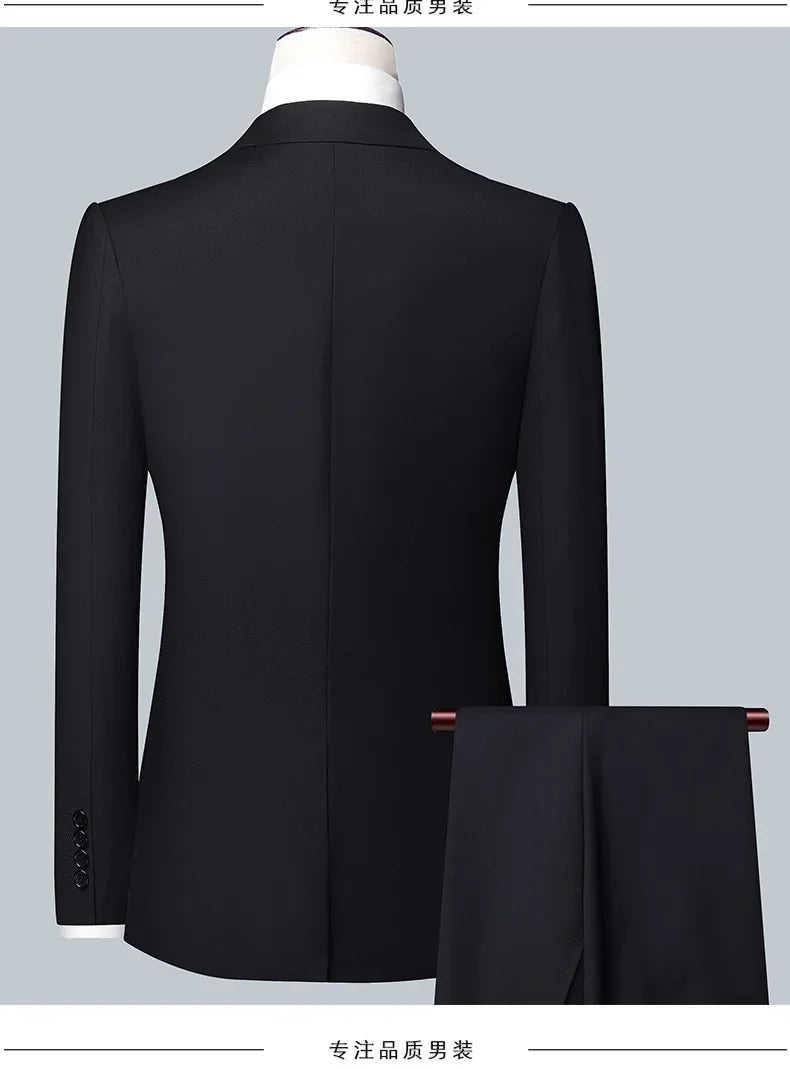 Terno Boutique Moda Masculina Negócios (Blazer + Colete + Calça) Terno Masculino Casamento Casual Profissional Formal 3 Peças M-6XL