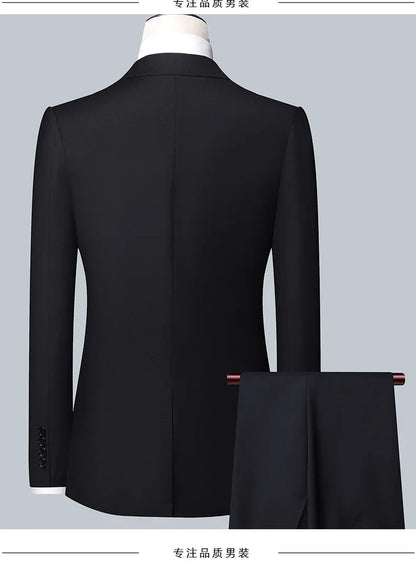 Terno Boutique Moda Masculina Negócios (Blazer + Colete + Calça) Terno Masculino Casamento Casual Profissional Formal 3 Peças M-6XL