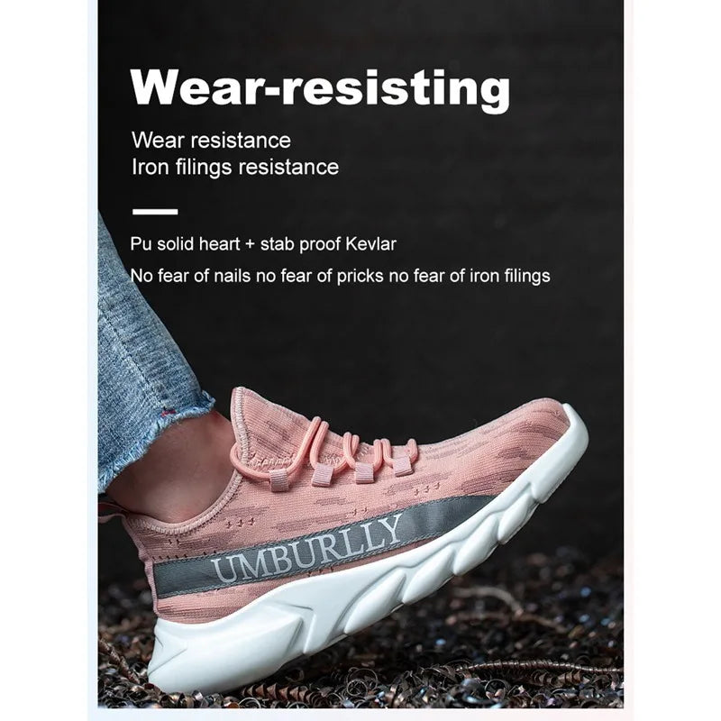 Women's Labor Protection Shoes Anti-Smashing Anti-Piercing Lightweight Breathable Durable Comfortable Work Shoes