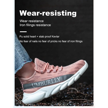 Women's Labor Protection Shoes Anti-Smashing Anti-Piercing Lightweight Breathable Durable Comfortable Work Shoes