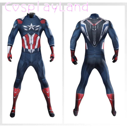 New Superhero Captain Steve Rogers Cosplay Costume Jumpsuit Adult Men Halloween Comic Con Outfit Custom Made Superhero Suit