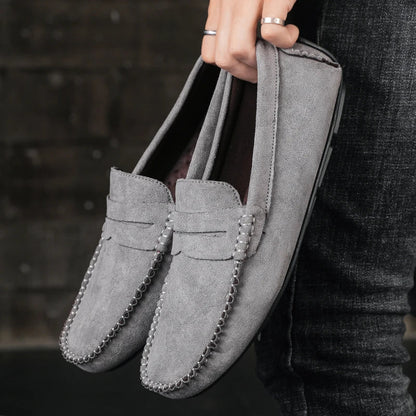 Sapatos Masculinos Casuais de Camurça, Respiráveis, de Couro, Loafers Masculinos, Slip-on, Sapatos de Dirigir Masculinos, Marca de Luxo, Sapatos Náuticos Confortáveis