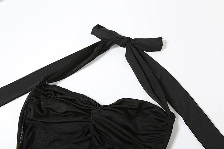 Mesh Patchwork Dress Women Summer Trend Off Shoulder Backless Ruched Ribbon Midnight Prom Party Hipster Vestidos