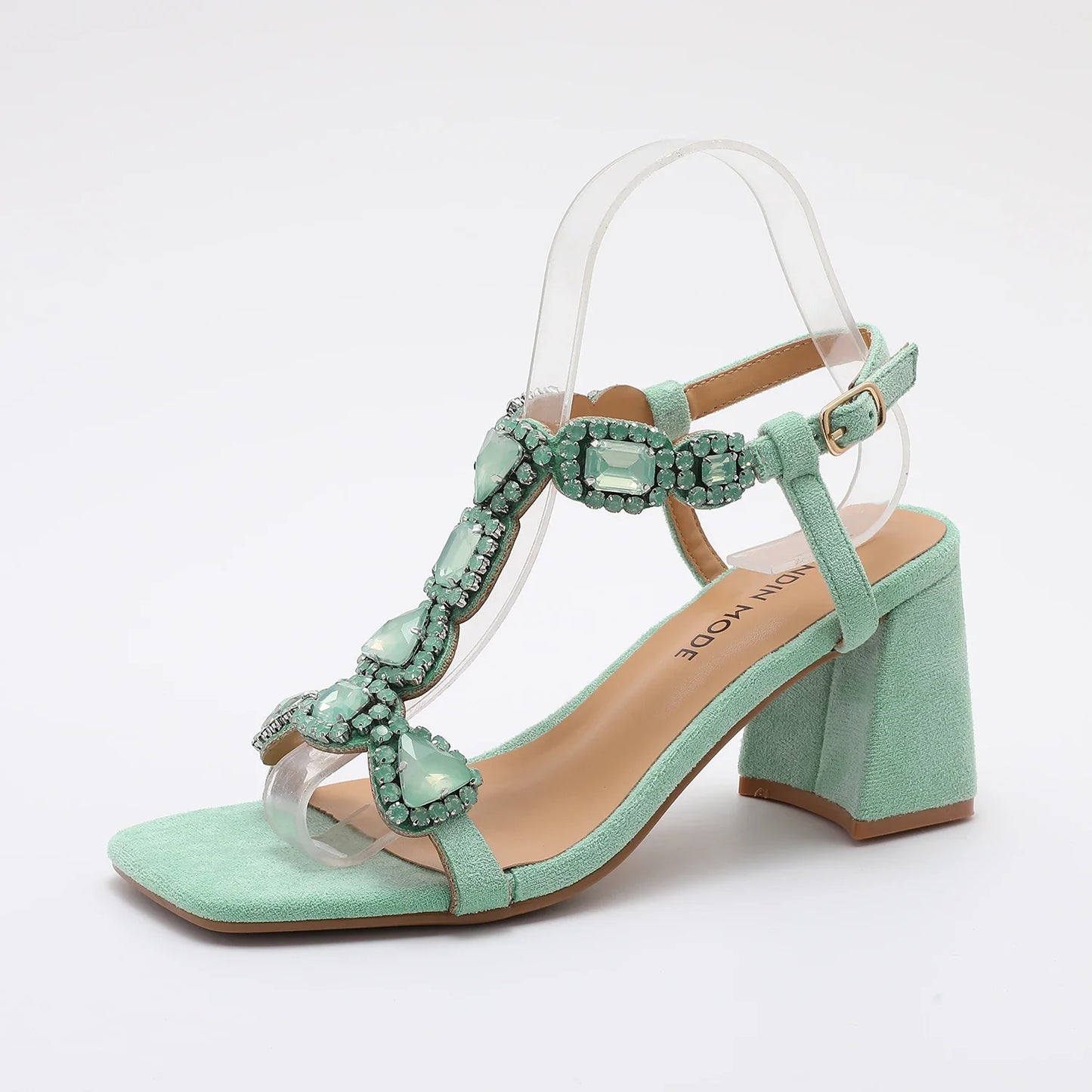 Women'S High Heels Open-Toe Sandals Square-Heeled Fashionable Shoes
