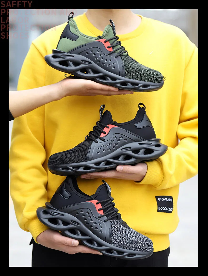 Comfortable Indestructible Safety Shoes Men Work Sneakers Light Security Boots Men Puncture-Proof Work Boots Steel Toe Shoes