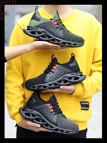 Comfortable Indestructible Safety Shoes Men Work Sneakers Light Security Boots Men Puncture-Proof Work Boots Steel Toe Shoes