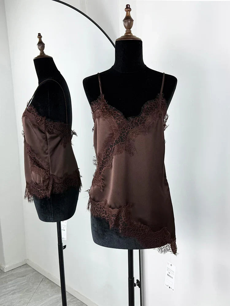 Lace Mini Spaghetti Strap Dress For Women Backless Slit Sexy Dress Evening Party Bodycon Female Elegant Dress High Waist