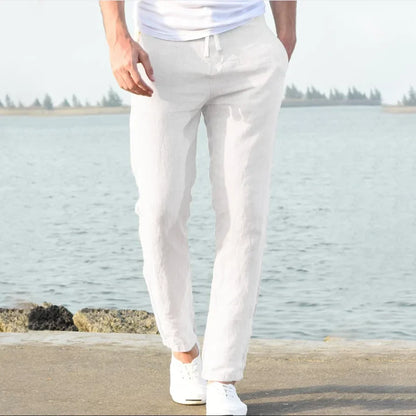 Men's cotton and linen pants, men's autumn new casual breathable solid color linen pants, fitness streetwear s-5XL