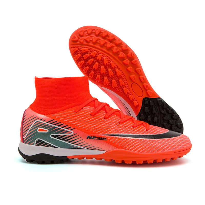 Kids Soccer Cleats for Boys and Girls Youth High-top Football Shoes Outdoor Athletic Turf Soccer Shoes
