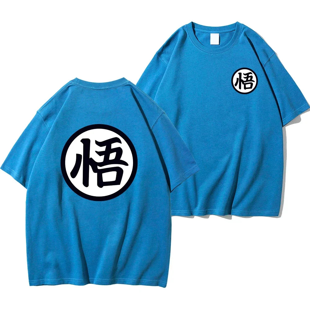 Summer Fashion Anime Son Goku Cosplay T-shirt Cotton Short Sleeve Tops Tee Loose Oversized Casual T Shirts Men Harajuku Clothing
