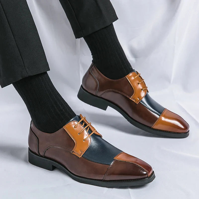 Trend Social Leather Shoes Men Classic Casual Business Leather Shoes Retro Men's Dress Shoes High Quality Office Wedding Leather