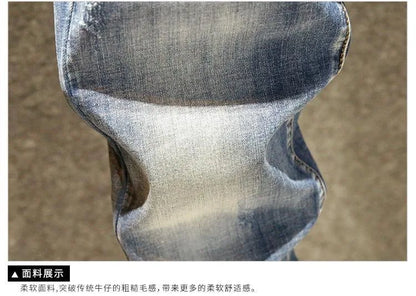 Spring and Autumn Fashion Trend Straight Leg Stretch Denim Trousers Men's Casual Slim Fit Comfortable Sports High Quality Jeans
