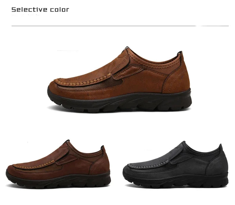 Sapatos Casuais Masculinos Respiráveis Mocassins Tênis Moda Confortável Plano Feito à Mão Retrô Lazer Mocassins Sapatos Masculinos
