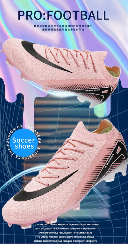 High-quality Breathable Soccer Cleats for Men Women Outdoor Artificial Grass Match Training FG Football Shoes