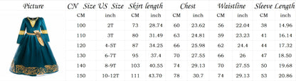 Girl Cosplay Brave the Heart Princess Merida Long Sleeves Dress Belt Set Holiday Party Carnival Party Stage Outfits Dress