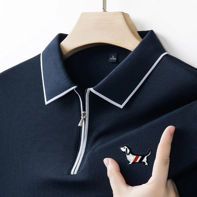 Designer Men's  Lapel Long Sleeve Polo Shirt Spring New Cartoon Embroidery T-Shirt Top Versatile Fashion Business Men's Clothing