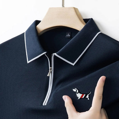 Designer Men's  Lapel Long Sleeve Polo Shirt Spring New Cartoon Embroidery T-Shirt Top Versatile Fashion Business Men's Clothing