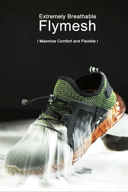 Work Sneakers Men Safety Shoes Construction Steel Toe Work Safety Boots Men Shoes Anti-puncture Work Summer Shoes Breathable