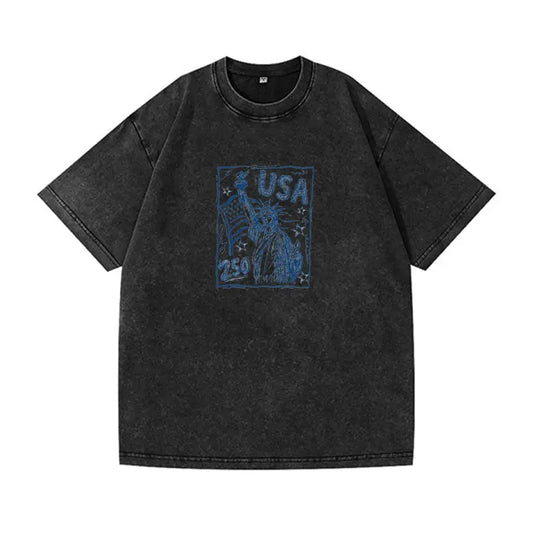 Statue of Liberty Shirt, USA 250 Vintage America Tee, 4th of July T Shirt, Retro Patriotic Graphic Tee, American Flag Shirt