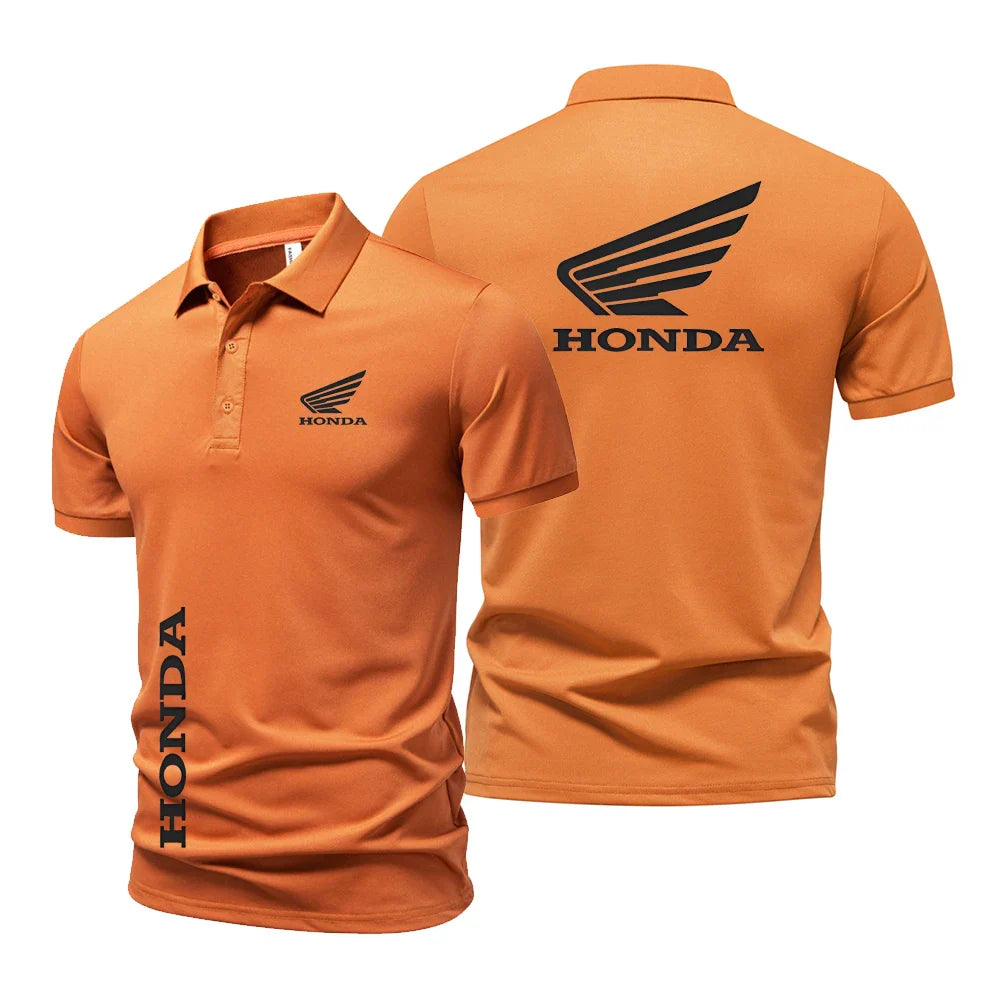 Summer high quality tops men and women short-sleeved t-shirts Honda racing POLO shirts motorcycle print t-shirts