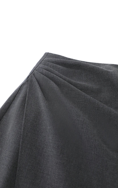 Mini Skirt 2026 Spring New Asymmetrical Pleated Short A-Line Skirt Commuter Solid Color Versatile Women's Clothing 12611004