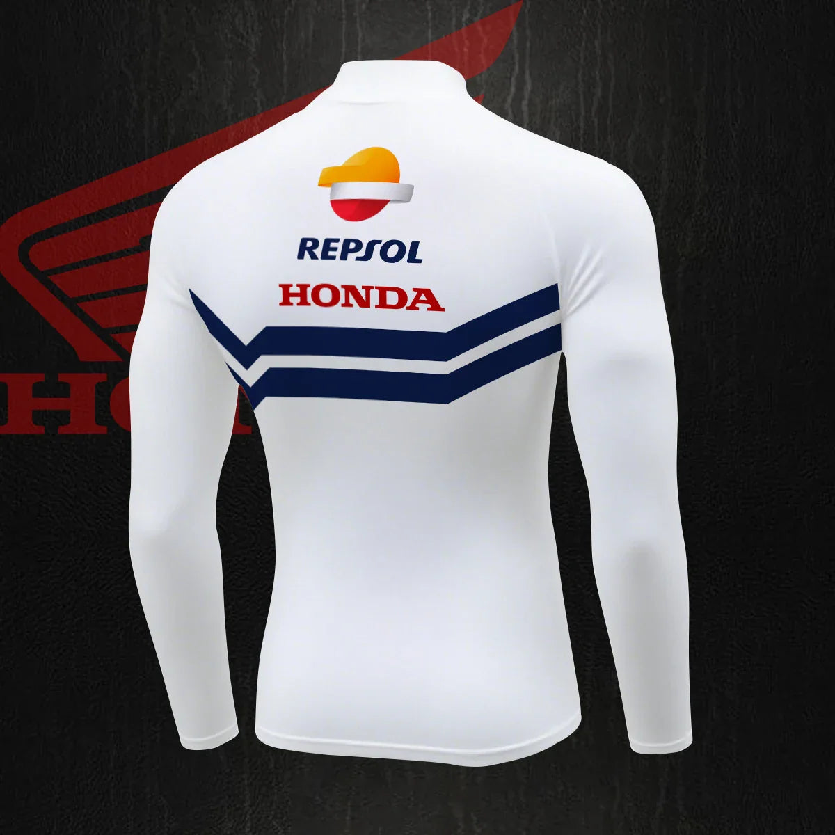 Repsol Hrc Racing Half High Neck Long Sleeve T Shirt For Men Breathable Sports And Fitness T Shirt Daily Casual Wear
