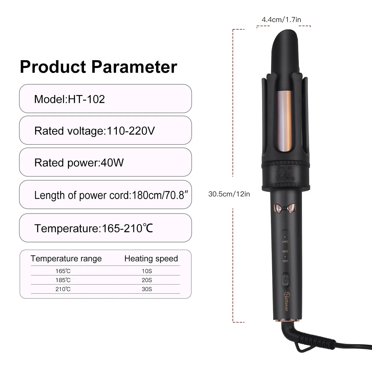 Electric Curling Iron Automatic 32mm Large Wave Lazy Person’s Temperature-Controlled Hair Curler EU Standard