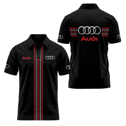 Short-Sleeved Polo Shirt 3D Printed 4S Fast Dry Sport Collar T-Shirt for Store Staff Fashionable