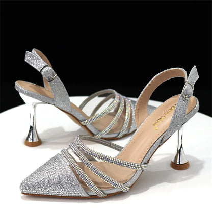 Newest INS Style Orange Color Elegant High Heels Nigeria Popular Design African Ladies Shoes And Bag Set