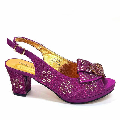 Italian Shoes And Bag Sets For Evening Party With Stones Italian Satin cloth  Rhinestone bow Handbags Match Bags