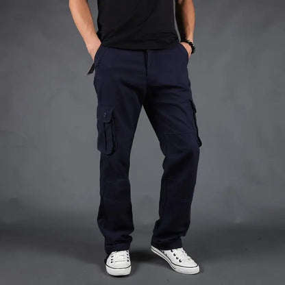 Men's Pants Large Size Multi-pocket Loose Overalls Outdoor Sports Training Jogging Casual Pants Loose And Comfortable