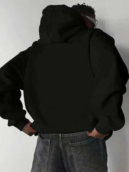 Moletom Masculino Preto com Estampa Vermelha Deadpool Padrão de Super-herói Pulôver Marvel 100% Algodão Estilo Casual de Rua com Bolso Frontal