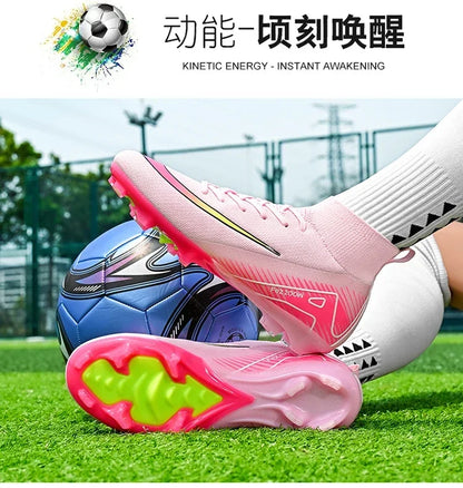 New Men Football Boots Match Outdoor Long Spikes Soccer Shoes Cleats Comfortable Training Sport Adult Breathable Boys Non Slip