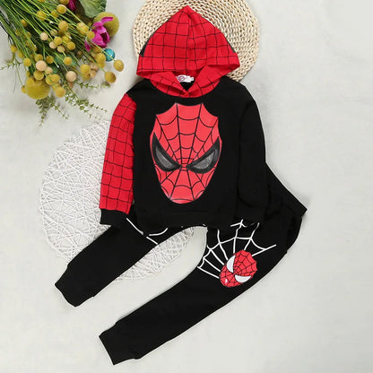 Spider-man Cartoon Children Costume Baby Boy Clothing Set Spring Coat Kid Pant 2pc Clothes Suit Girl Hoodies Sweatshirt Trousers