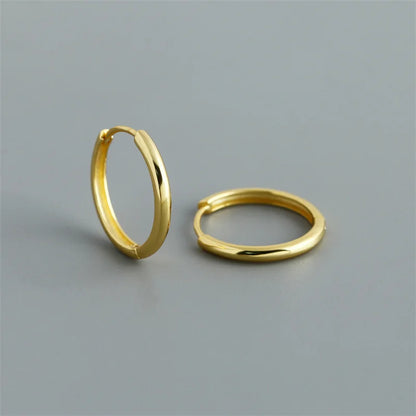 Real 925 Sterling Silver Minimalist Bohemian Round Ear Buckle for Women Punk Unisex Rock Hoop Earring Jewelry Accessories