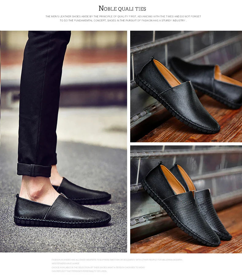 Fashion Men's Driving Shoes Handmade Leather Men Loafers Soft Breathable Men's Casual Shoes