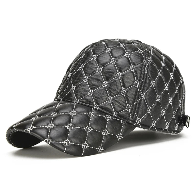 2026  Spring Genuine Sheepskin Leather 55-61CM Black Baseball Caps For Man Casual Street Gf Gorras Dad Hat