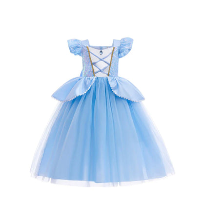 Vestido de Luxo Princesa Branca de Neve com Capa para Meninas Fantasia Infantil Cosplay de Fada Roupa de Carnaval para Crianças Vestido de Halloween