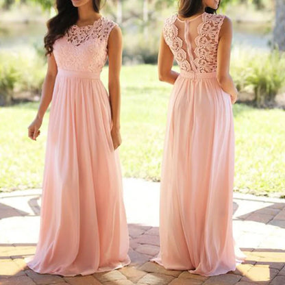Elegante Vestido de Madrinha Verde Menta com Corpete de Renda Floral e Saia Fluida de Chiffon - Vestido de Gala Sem Mangas para Festa de Casamento