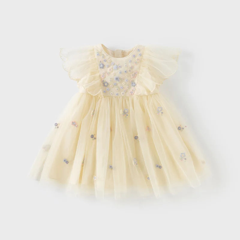 Summer Girls Baby Princess Dress Charm Elegant Cute Mesh Embroidered Floral Dress Party Gentle Outdoor DB2250967