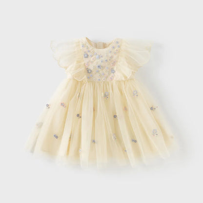 Summer Girls Baby Princess Dress Charm Elegant Cute Mesh Embroidered Floral Dress Party Gentle Outdoor DB2250967