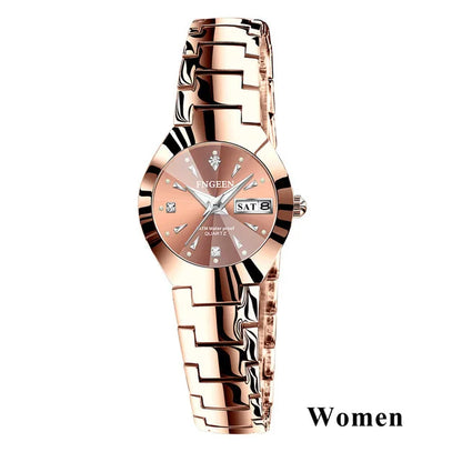 5808 Relogio Feminino Couple Watch Men Quartz watch for Lovers Luxury Womens wristwatch Stainless Steel Waterproof