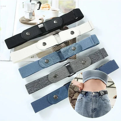 2024 Canvas Adjustable Elastic Waist Band Invisible Belt Buckle-Free Belts for Women Men Jean Pants Dress No Buckle Easy To Wear