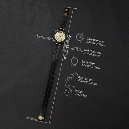 Casual Arabic Dial Unisex Watches Vintage Long Leather Band Women Quartz Watch Men's Wristwatches