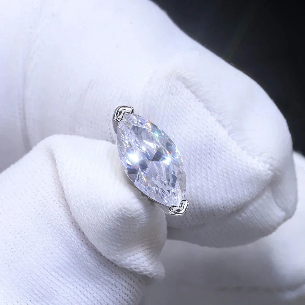 0.5/1carat Marquise Cut Moissanite Chain Earrings for Women Pear Cut Solitaire Lab Diamond Stud/Drop Earring 925 Silver with GRA