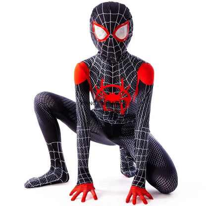 Anime Superhero  Costume Miles Morales Cosplay Zentai Bodysuit  Halloween Costumes Kids Superhero Costumes Movie Characters