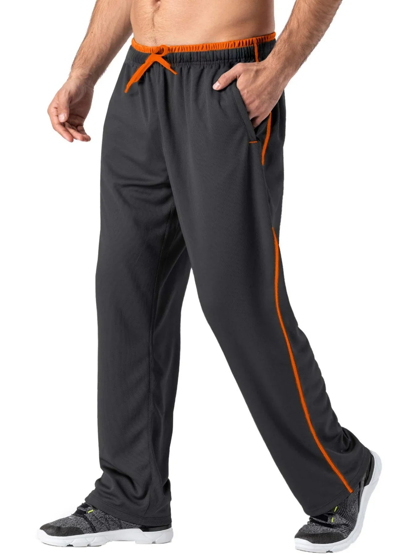 Men's Quick Dry Lightweight Elastic Outdoor Hiking Jogging Running Pants Straight Fitness Gym Exercise Yoga Sweatpants