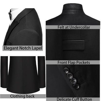 Ternos Masculinos Casuais Azul Marinho 3 Peças Slim Fit Lapela Entalhada Formais Melhores Homens Ternos De Noivo Blazer Smoking Trajes De Homem